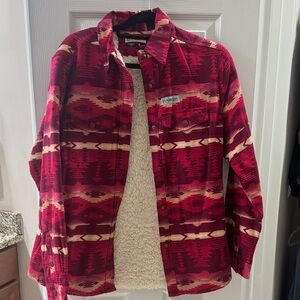Magellan Outdoors Pink Aztec Print Sherpa Lined Jacket NWT